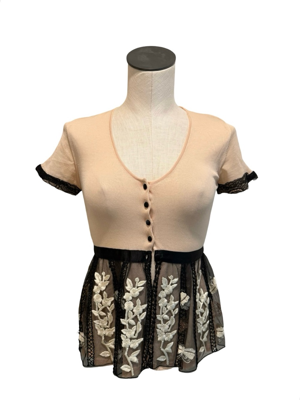 Blumarine Lace Peplum Top size XS